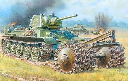Soviet WW2 Medium Tank with Mineroller