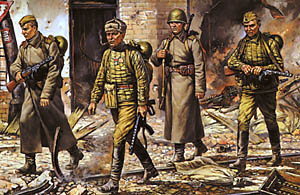 Soviet Infantry on March.  WW  II